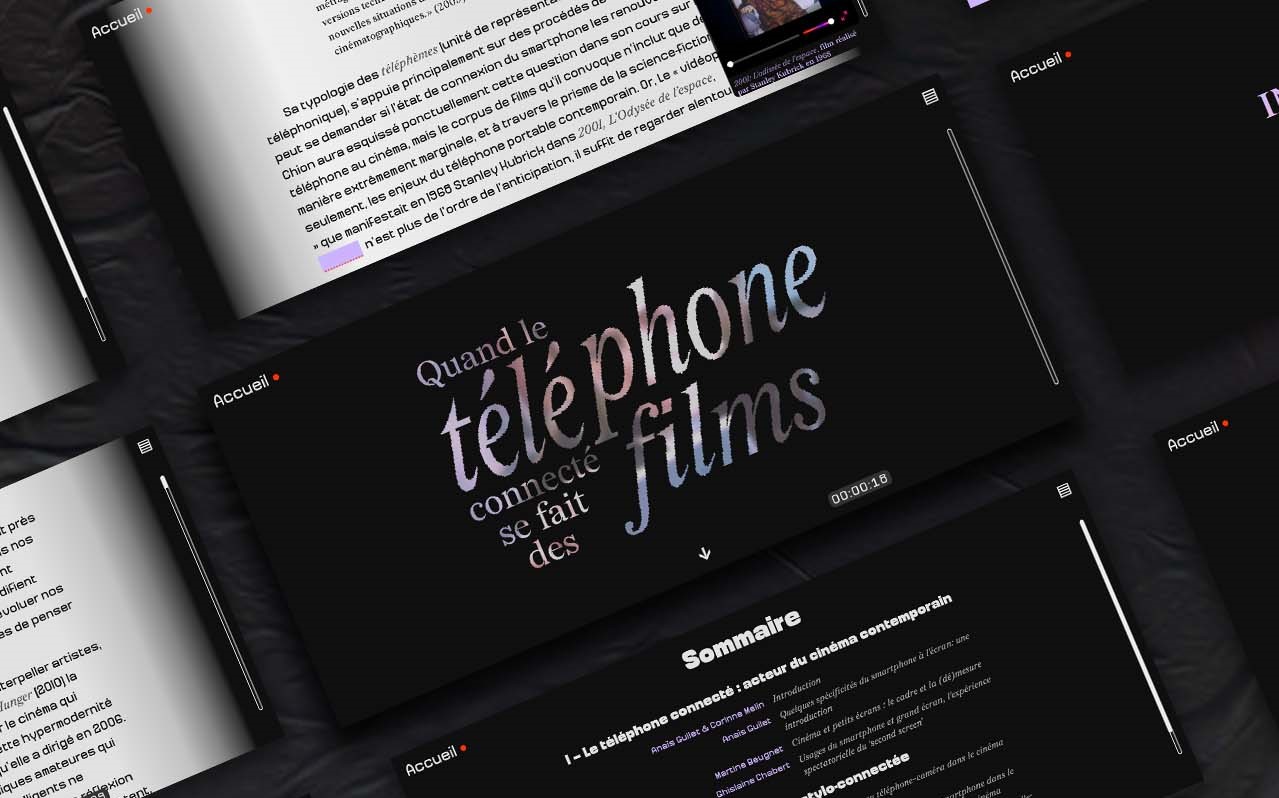 Vue de multiples pages du site 